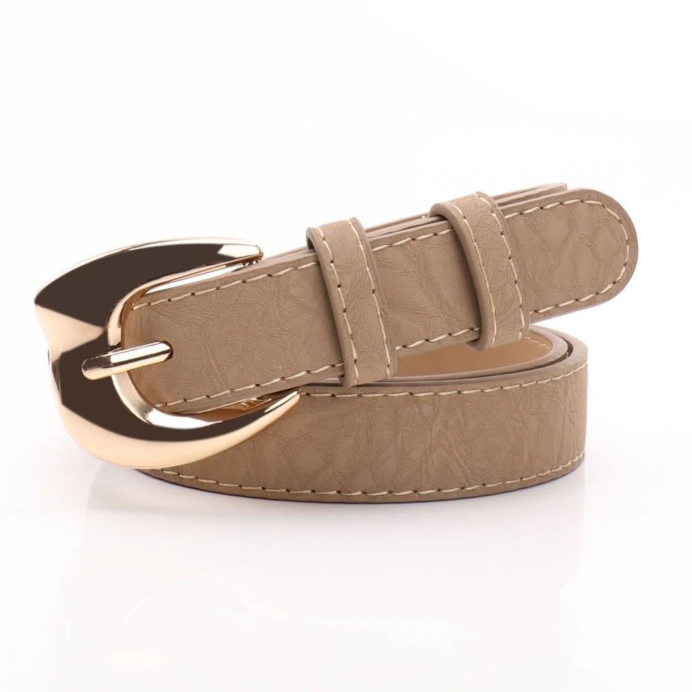 Pin Buckle Closure PU Leather Belt Minimalist Faux Leather Waistband Slim Waist Strap  For Women