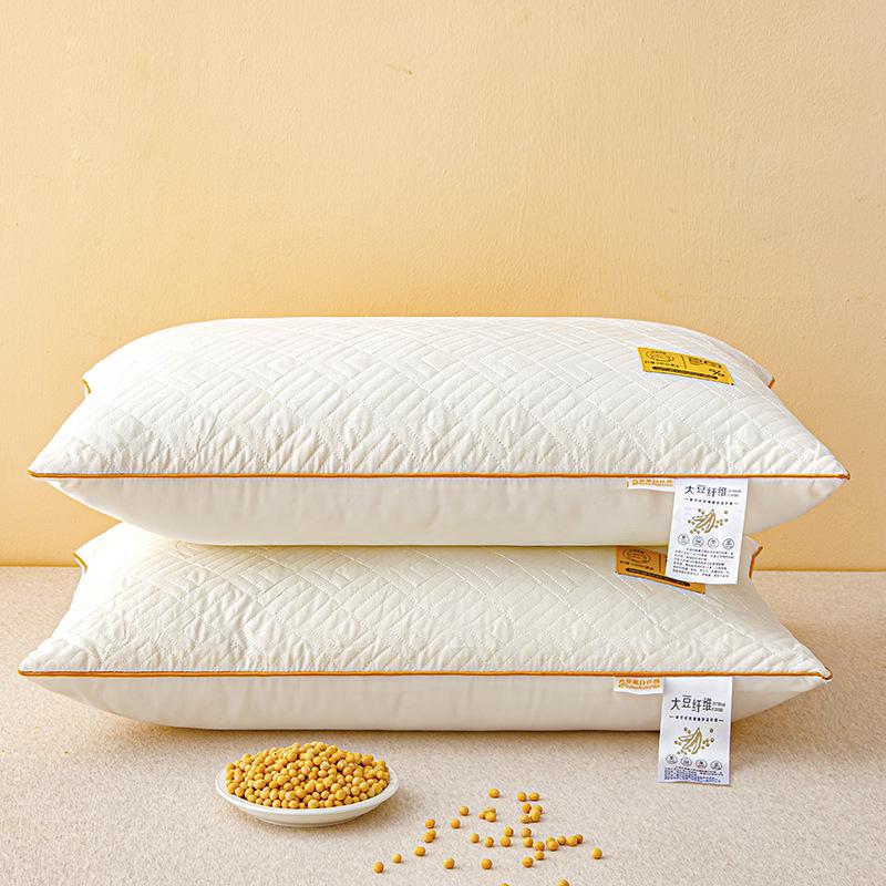 

Class A Soy Pillow Pillow Cervical Vertebrae High Pillow Core A Pair with Pillow Case A Set of Non-collapse Nantong Home Textiles W5167WW-48 * 74CM