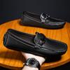 Fashion Metal Buckle Men's Loafers Travel Leather Casual Shoes Wedding Dress Shoes Moccasins Slip On Flats Leisure Walk Driving Footwear