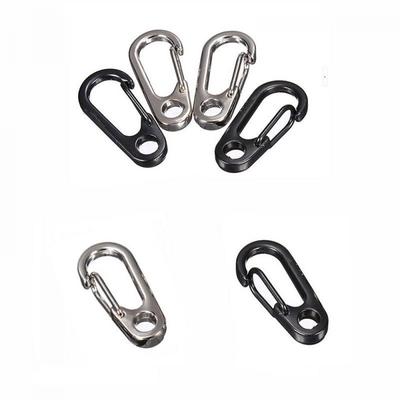 Paire Outil Clip EDC Porte-clés Boucle à Ressort Mousqueton en Acier Inoxydable Anneau Divisé