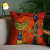 Classic Picasso Cat Oil Pillow Case Home Dorm Chair Back Short Plush Double-sided Printing Office Nap Time Cushion Cover