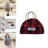 Stylish Korean Kids Mini Bag For Girls Vintage Canvas Tote Bag With Zipper Closure