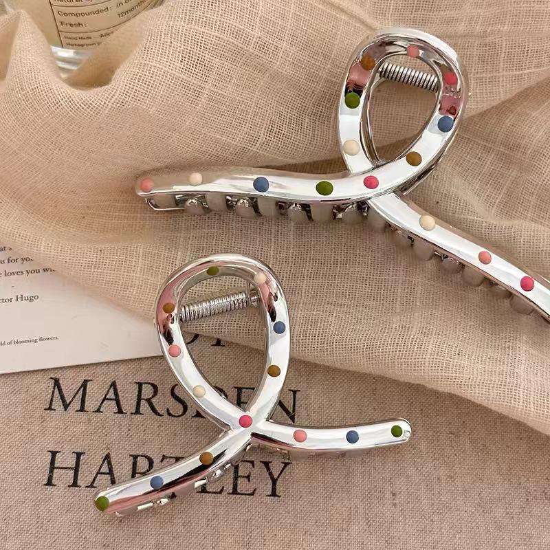 Colorful Polka Dot Geometric Shark Claw Hair Clip Accessories
