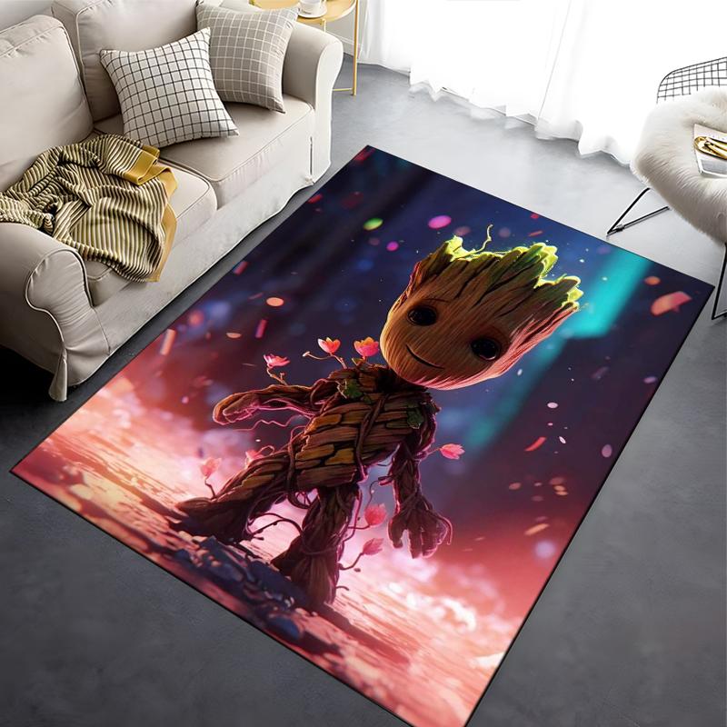 Disney Groot Cartoon 3D-Druck Großer Teppich Teppiche für Zuhause Wohnzimmer Schlafzimmer Sofa Fußmatte Kinder Bodenmatten Geschenk Potdemiel