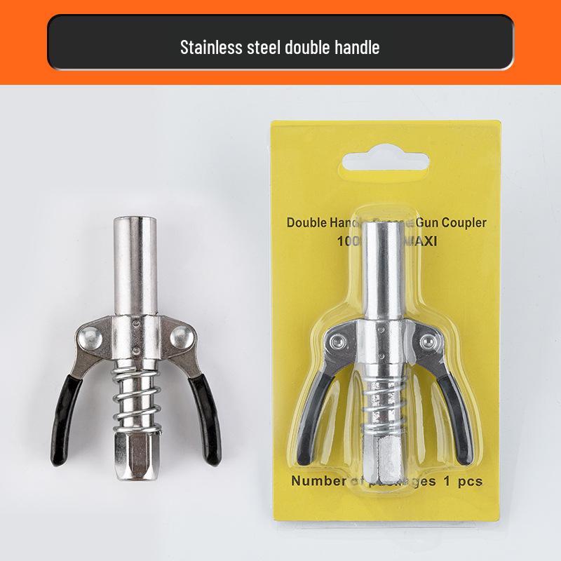High-Pressure Grease Gun Nozzle with Locking Pliers and Self-Locking Flat Head