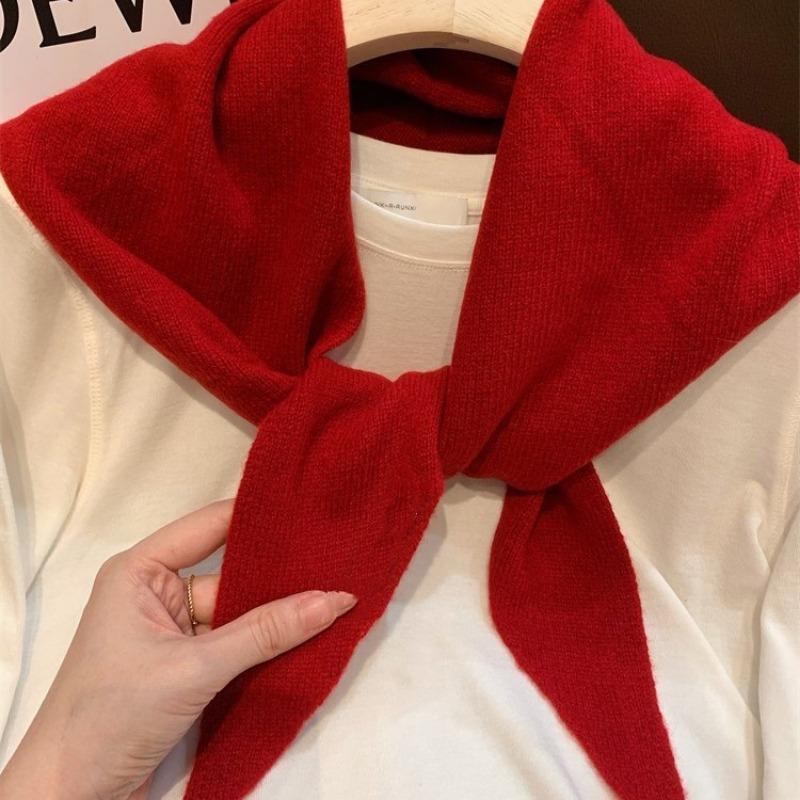 Women S 100 Australian Wool Triangle Scarf Spring Solid Color Versatile Shawl