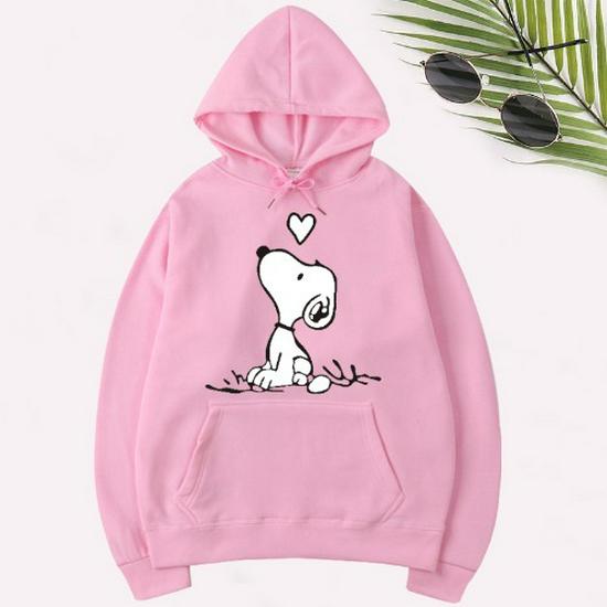 New Cartoon Print Hoodie: Couples' Plus Velvet Autumn/Winter Sweatshirt - Casual Versatile Pullover