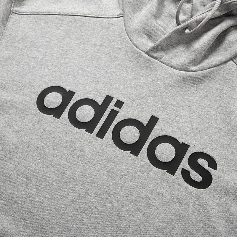 Adidas Solid Color Hoodie Casual Long Sleeve Sweatshirt Men Tops Grey JF3321