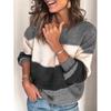 Maglione a Righe da Donna Autunno e Inverno Maniche Lunghe Girocollo Taglia Forte