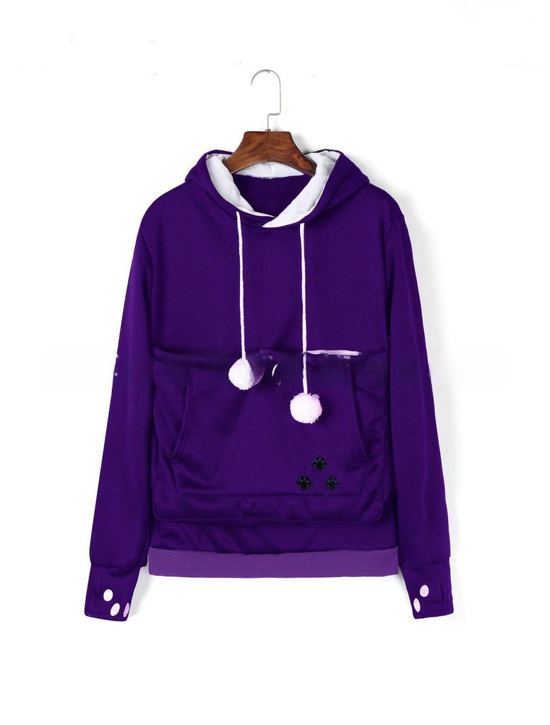 European and American Hot-Selling Embroidered Pet Hoodie with Large Pocket - Winter Plus Velvet Style