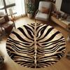 Christmas Patchwork Round Carpet Santa Reindeer Print Soft Floor Carpet for Living Room Bedroom Indoor Holiday Rug