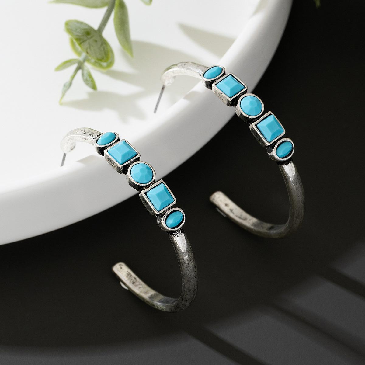 

Fashion Distressed Hoop Earrings серебряный
