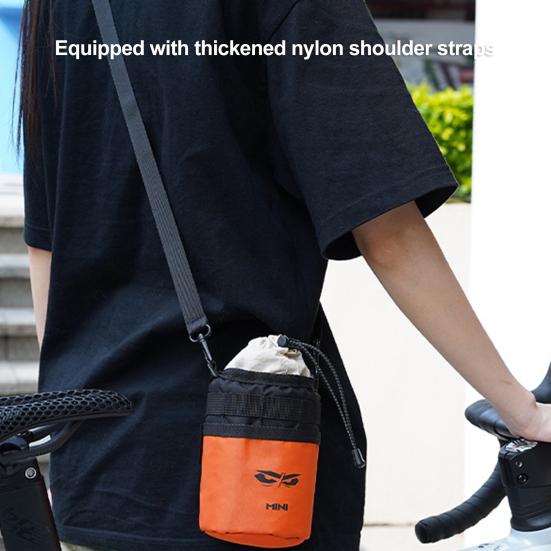 Bicycle Water Bottle Bag with Side Pockets MTB Mountain Road Bike Water Bottle Carrier Drawstring Pouch Cycling Accessories