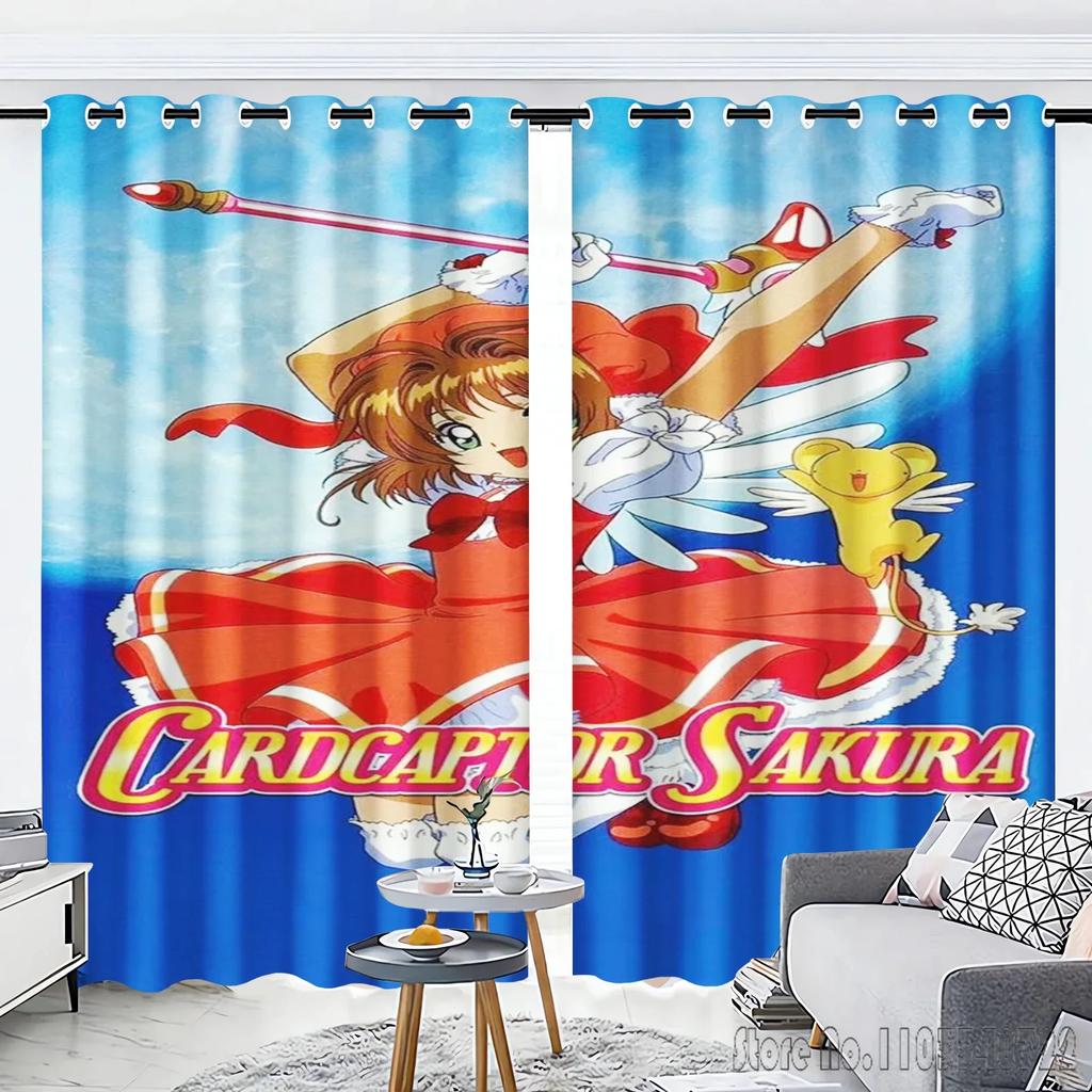 Cardcaptor Sakura Window Curtain 3D Print Blackout Curtains Living Room Bedroom Decor Kids Gift