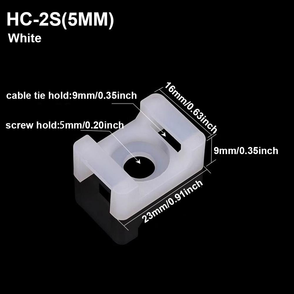 Saddle Cable ties base mount holder Wire Fixing Clamp Screw Holes mounter HC-0~ HC-7,HC-1S~HC~2S, Cable and Wire management cable organizer