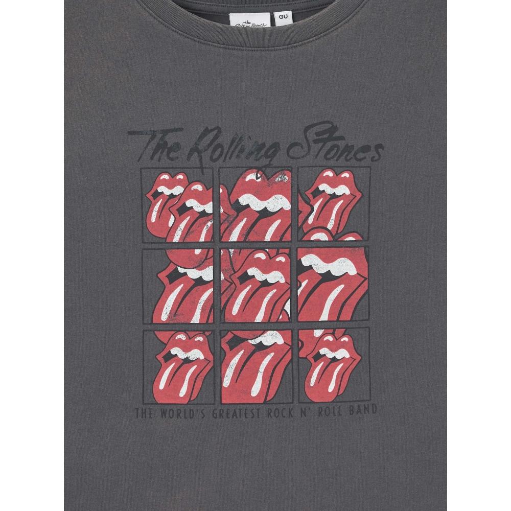 GU by Uniqlo Washed Graphic T The Rolling sTones