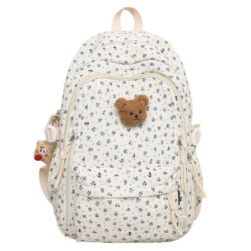 Schoolbag Japanese backpack female simple Korean large-capacity schoolbag floral cute girl backpack junior high school bag
