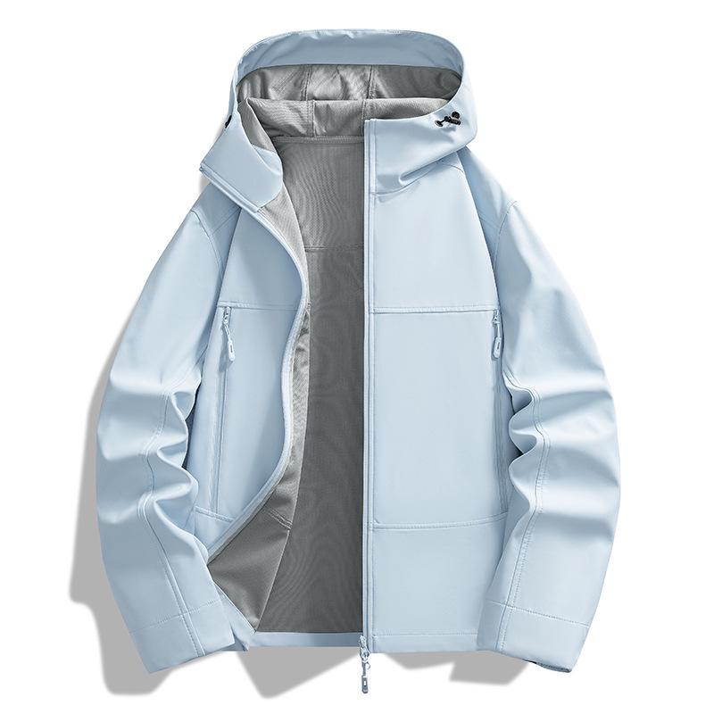Unisex Soft Shell Trekking Jacket: Windproof, Waterproof Hooded Outerwear for Men, Ideal for Mountaineering and Outdoor Activities.