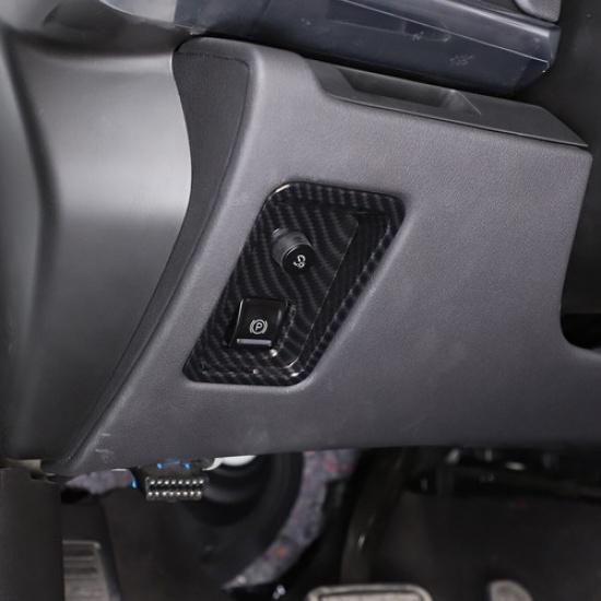 ABS Carbon Fiber Interior E-Parking Button Trim Cover Fits Corvette C8 -2024