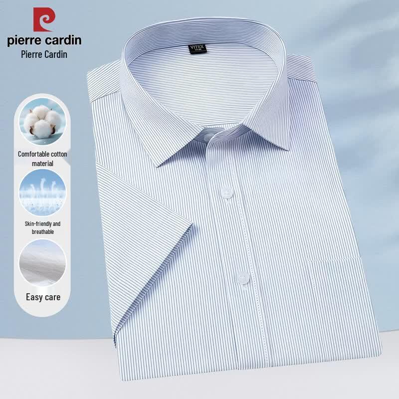 Pierre Cardin Men s Cotton Blend Easy-Care Short Sleeve Shirt 41