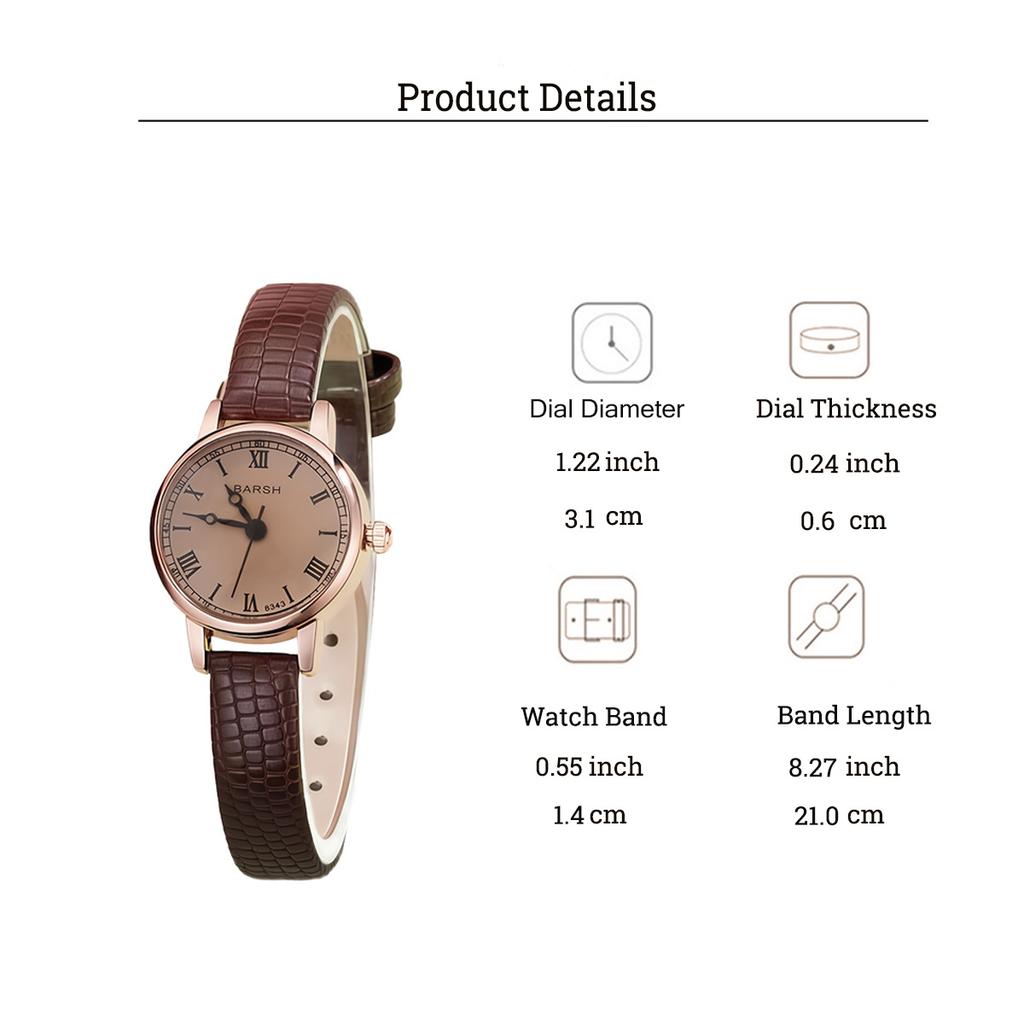 Fashion Retro Simple Leather Watch with Round Dial Quartz for Women, Suitable for Everyday Wear, Christmas Gift