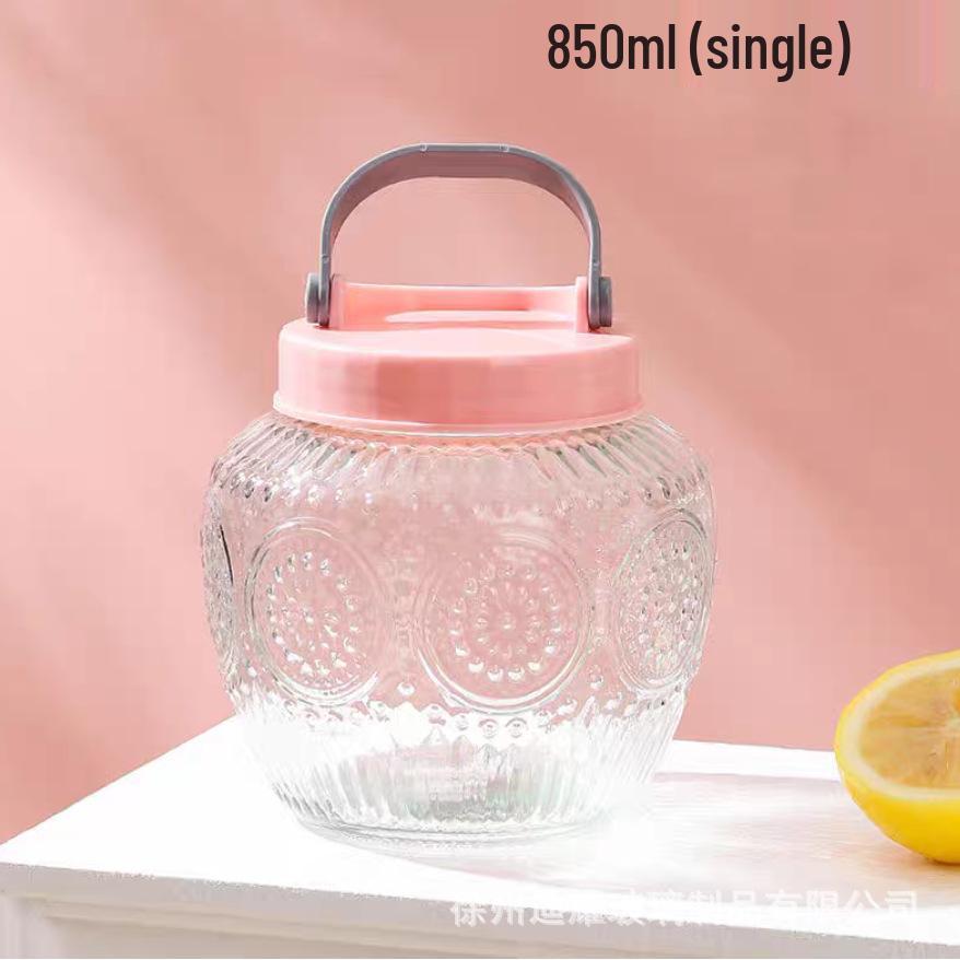 

Большая прозрачная банка для маринования кимчи и овощей - Пищевой пластик, герметичное хранение с ручкой