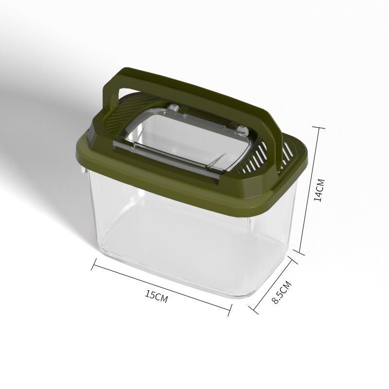 Przenośny plastikowy zbiornik do hodowli żółwi i ryb z pokrywką - mały/średni rozmiar