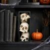 Atmospheric Props for Party 3Pcs Halloween 3 Tier Skull Bookends, Gothic Resin Bookshelf Decor Office, Spooky Office Desk Decorations Skeleton