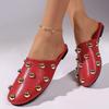 2026 Summer Metal Rivet Comfortable Soft Sole Closed-Toe Mules
