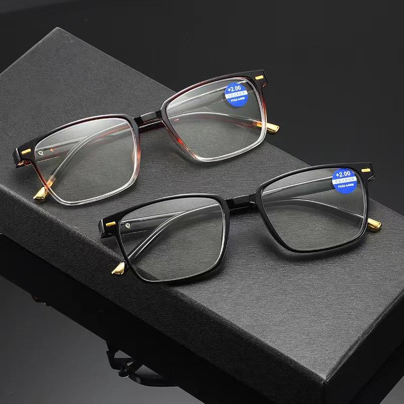 Square Reading Glasses Men Women Retro Full Frame Diopter +1 0 to +4 0 Business Optical Farsighted Eyewear