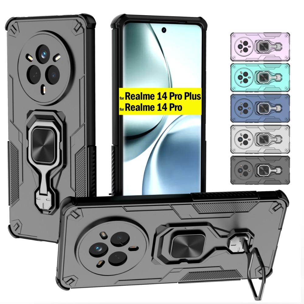 Rotatable Kickstand Capa for Realme 14 Pro 5G 14 Pro+ Plus Case Magnetic Ring Holder Cover for OPPO Realme 14 Pro Plus Fundas