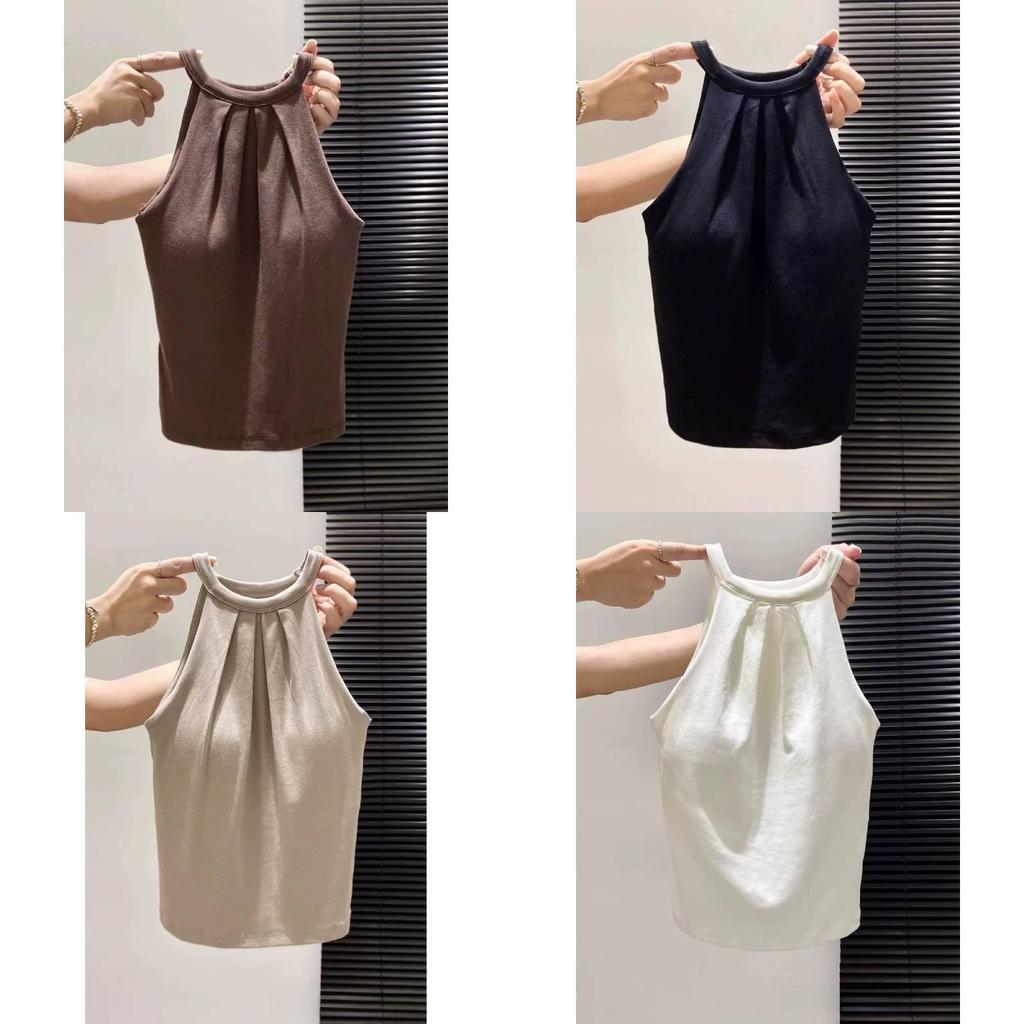 Womens Summer Cotton Tank Top With Embroidered 3d Pattern For Casual Wear