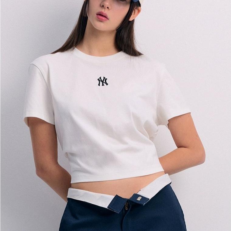 New MLB New York Yankees T Shirts Unisex Ivory 3FTSB0443-50IVS