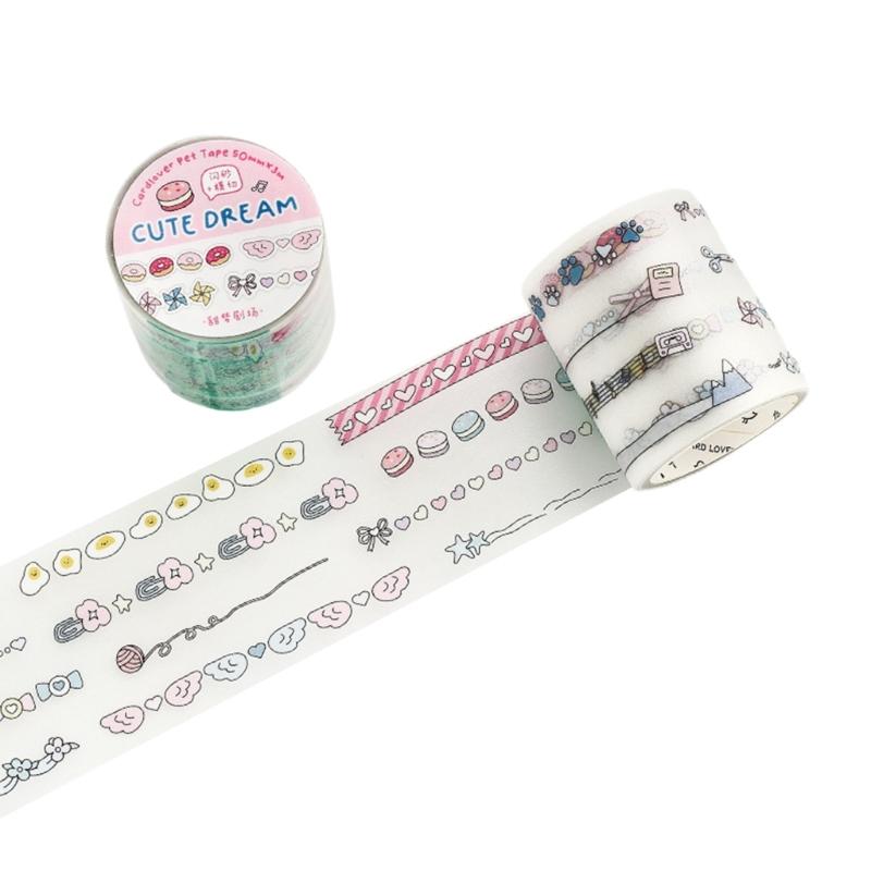 

Reusable Clear PET Decorative Tape with Various Pattern PET Texture for Bullets Journals Notebook School Supplies