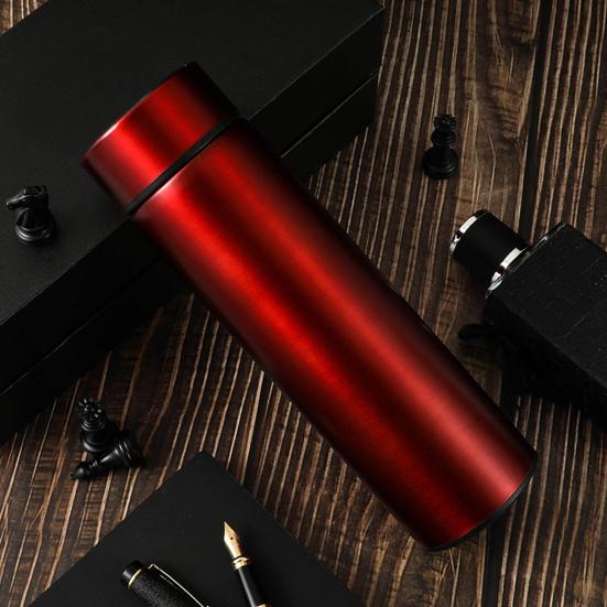 Yousheng Smart Thermal Mug with Temperature Display 500ML Stainless Steel Vacuum Insulated Bottle Tea Bag Filter Portable Travel Cup for Hot Cold