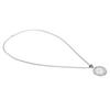 Round Engraved Pendant Necklace Men Women Fashionable Stainless Steel Rhinestone Pendant Necklace Steel Color