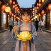 Ancient Style DIY Lotus Lamp Material Kit Portable Handmade Hand-Held LED Light Elegant Design Festive Decor