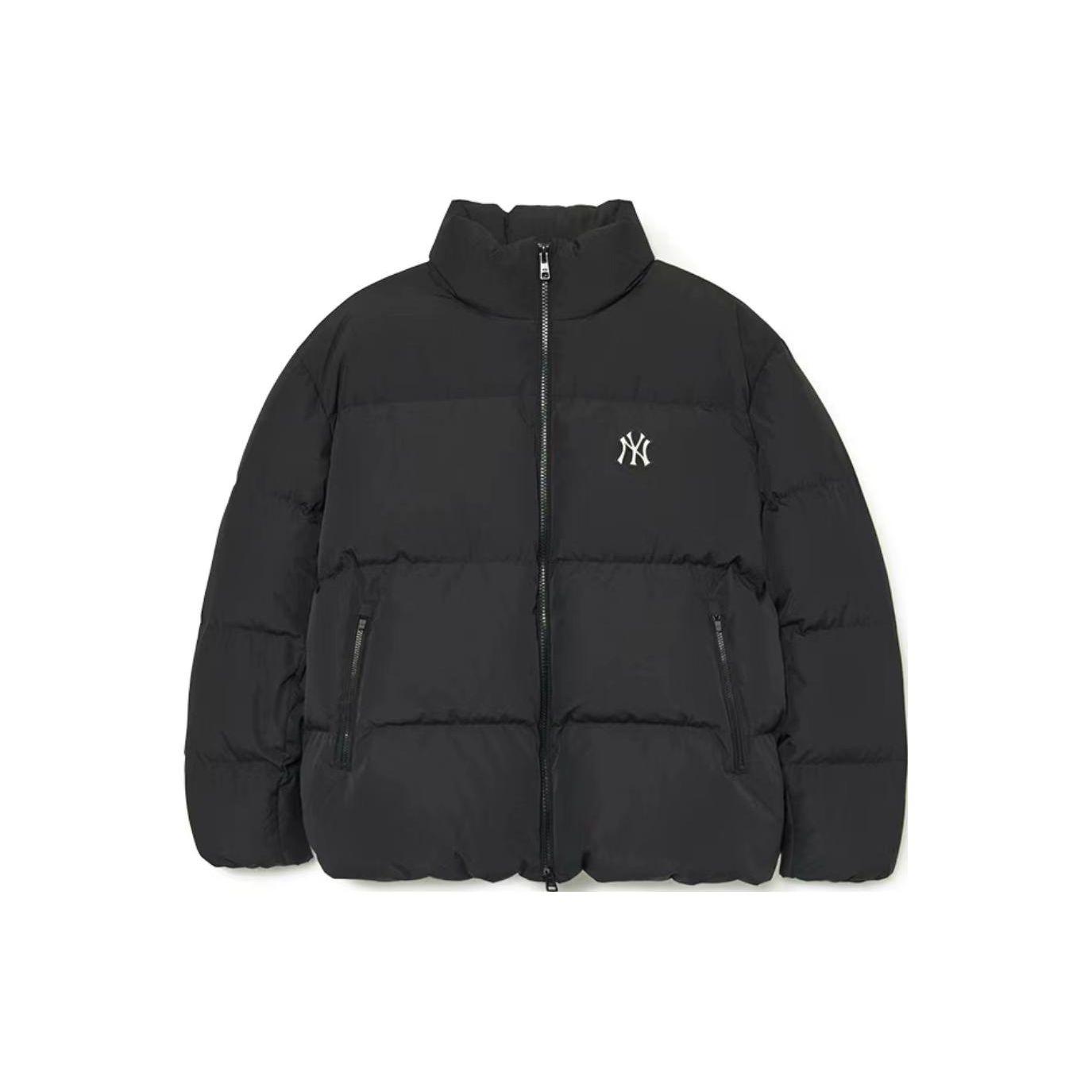 MLB FW23 New York Yankees Einfaches Logo-Etikett Stehkragen Langarm Warme Daunenjacke Kurz Unisex Jacke Schwarz 3ADJB0336-50BKS S black