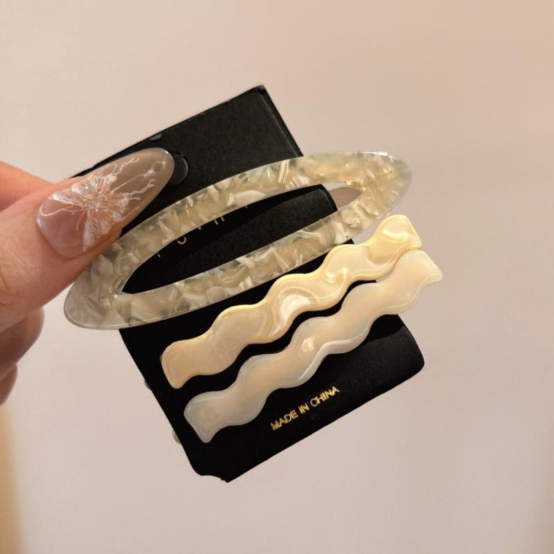 Summer Style Acetate Bb Hair Clips  Side Clips  Forehead Bangs Clips  Simple Semi-tied Hair  Straight Clips  Hair Clip Headwear