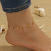 Fashion Beach Colorful Geometric Rhinestone Butterfly Heart Chain Anklet, Simple and Versatile