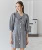 Bember Lace Collar Puff Sleeve Dress_Navy