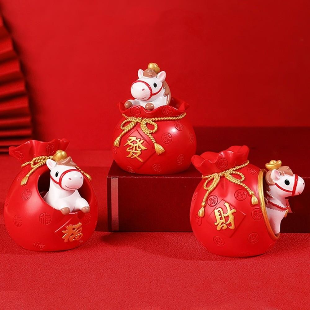 Lyckopåse Zodiaken Häst Figurer Lyckohäst Figurer Prydnad Nyårspresent