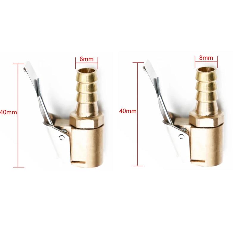 1/2/4pcs Car Tire Air Chuck Inflator Pump Valve Connector Clip-on Adapter Car Brass 6mm 8mm Tyre Wheel Valve For Inflatable Pump Valve Stems 1