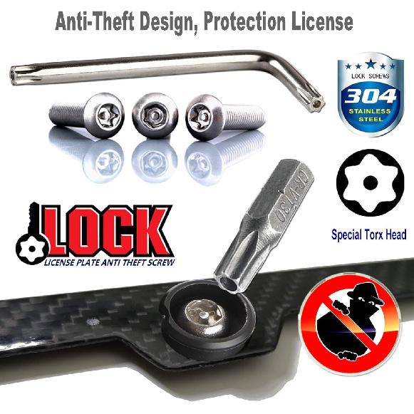 Carbon Fiber License Plate Frame- 100% Handcrafted Real Carbon Fiber Cloth Wrapped Holder, Slim Black Stainless Steel Car Tag Cover With Screws Caps,