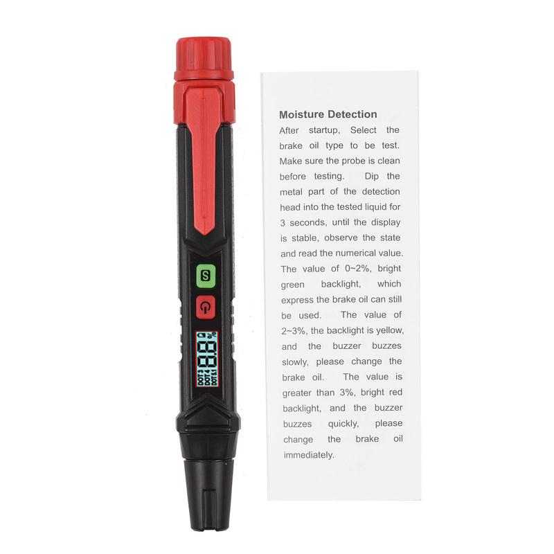 Brake Fluid Tester Auto Car Brake Liquid Digital Tester Pen LED Indicator Accurate Automotive Brake Oil Tester Sound Light Alarm