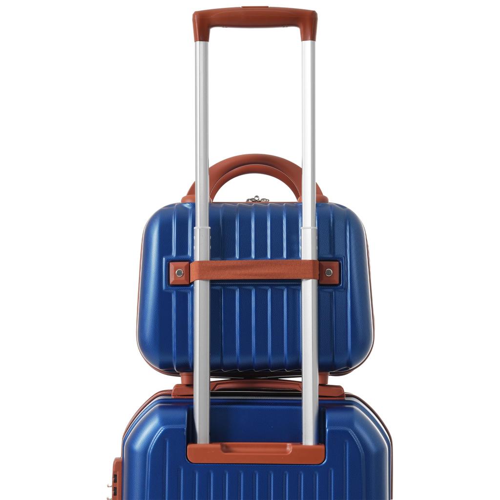 Gepäckset 4-teilig Hartschalen (S/M/L/XL) Teleskopgriff 360°-Rollen TSA-Schloss L/XL erweiterbar ABS Antik Blau