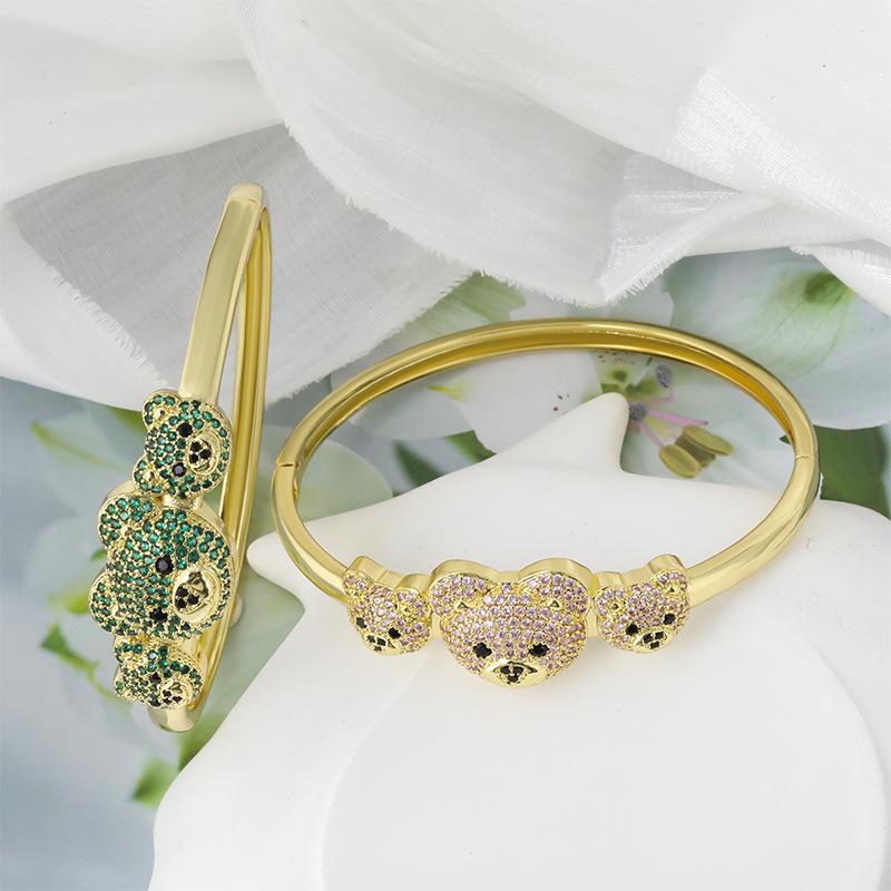 European and American Fashionable Colorful Zircon Cute Bear Bracelet Bracelet for Women Korean Version
