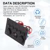 SXR-5 Gang 12V/24V Inline-Fuse Box LED Switch Panel Dual USB Car Boat Truck Camper