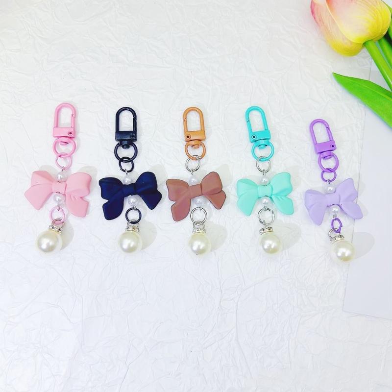 Cute Bowknot Pearls Cellphone Charm Stylish Short Pendant Jewelry Lanyard Ornaments Suitable For Phone Strap Accessories
