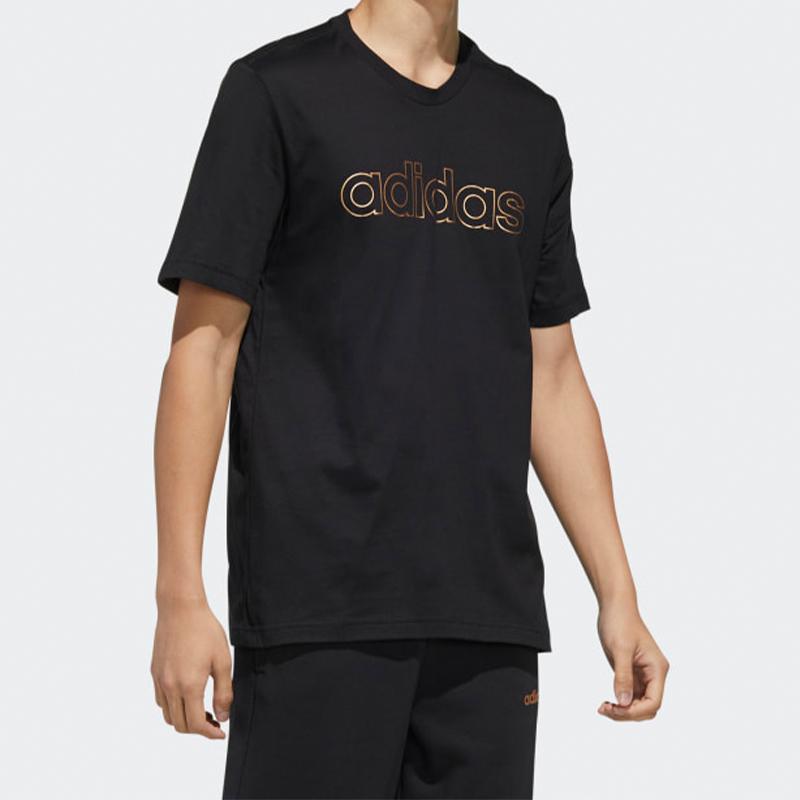 Adidas Essentials Branded Round Neck T-Shirt Men Tops Black FM3441